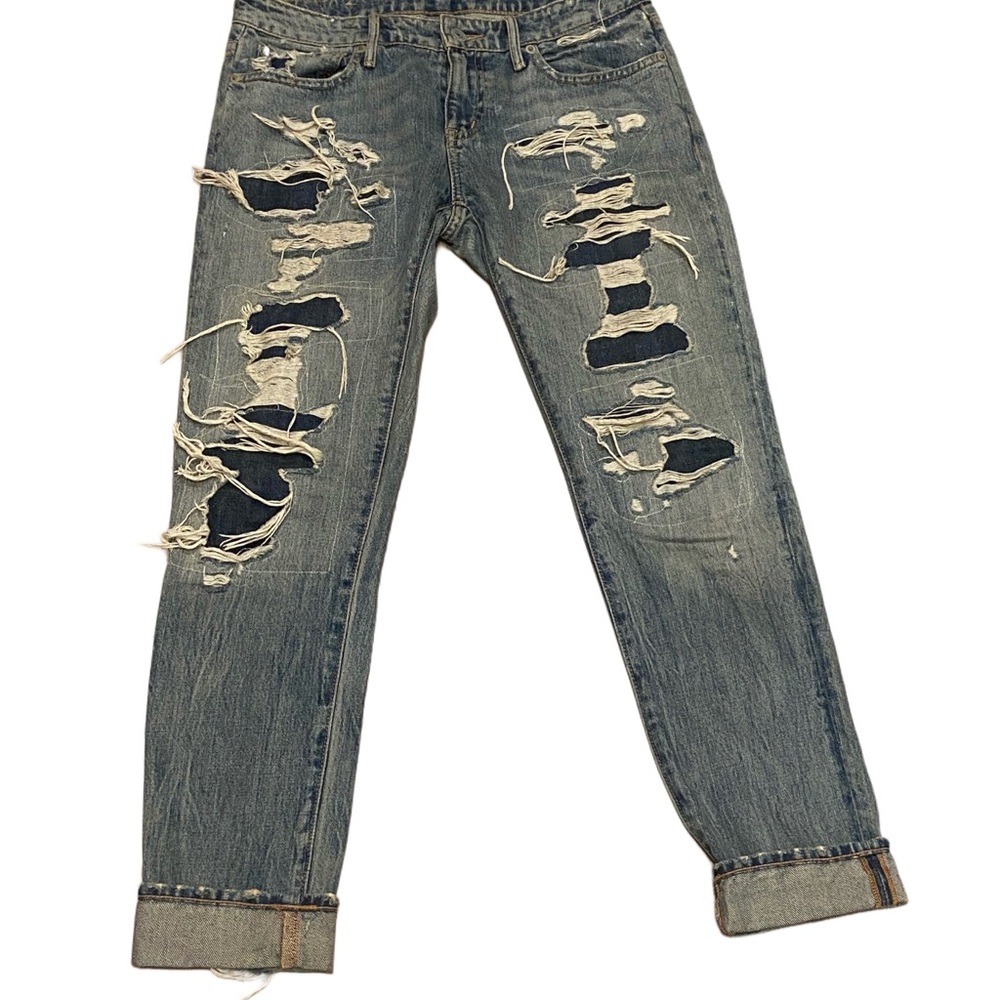 Denim & Supply Ralph Lauren Distressed “skinny boyfriend” low rise jeans